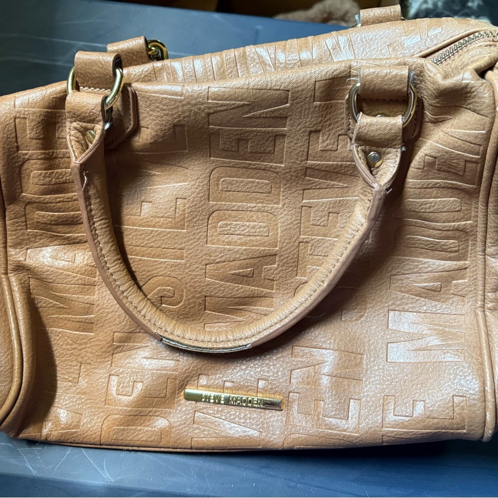 Steve Madden Tan Embossed Satchel Bag